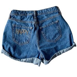 WILD FABLE Happy Denim Shorts, Embroidered Jean Shorts Cuffed Hem, Size 2